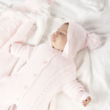 Dandelion Pink Cable Knitted Pramsuit