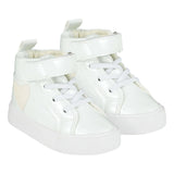LITTLE A WHITE HIGH TOP TRAINERS