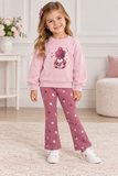Mayoral Purple Heart Print Flared Legging Set
