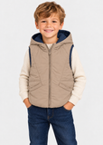 Mayoral Boys Navy & Beige Reversible Gilet