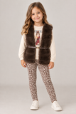 Mayoral Girls  Brown Faux Fur Gilet