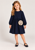 Mayoral Navy & Gold Dress & Bag Set