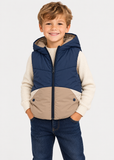 Mayoral Boys Navy & Beige Reversible Gilet