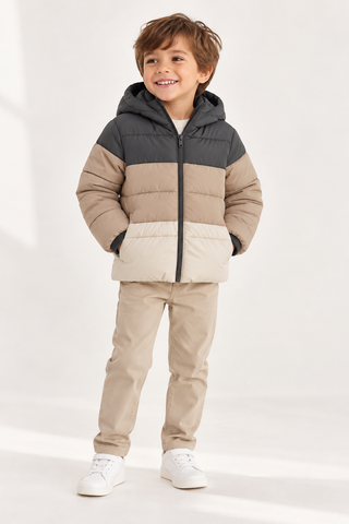 Mayoral Boys Beige & Grey Padded Jacket