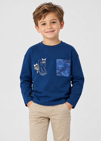 Mayoral Boys Navy Robot Top