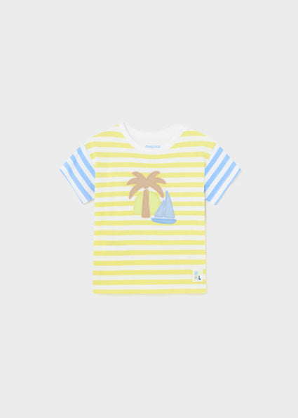 Mayoral Lime Striped T-Shirt