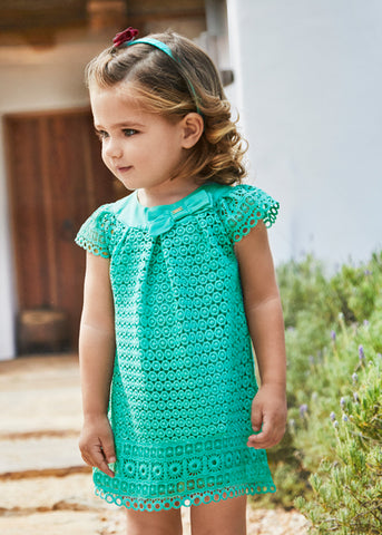Mayoral Mint Green Embroidered Dress