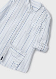Mayoral Long Sleeved Striped Cotton Shirt