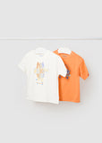 Mayoral Orange & Cream 2 Pack T-shirts