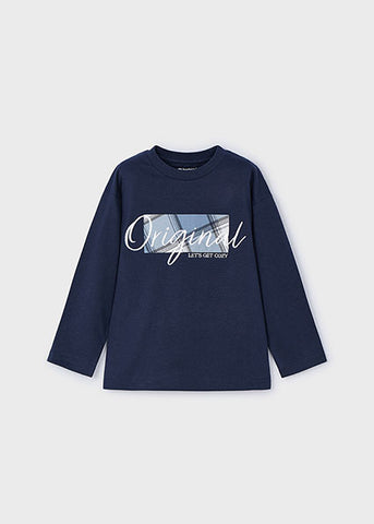 Mayoral Boys Long Sleeved Navy Top