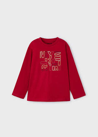 Mayoral Boys Red Long Sleeved Top