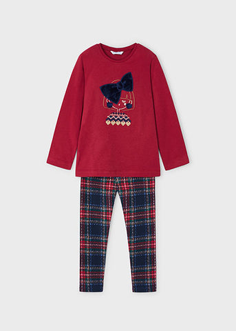 Mayoral Red Tartan Leggings Set