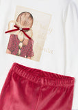 Mayoral Red Velvet Leggings Set