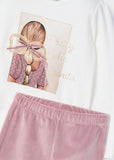 Mayoral Pink Velvet Leggings Set