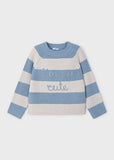 Mayoral Girls Blue Striped Knit Sweater