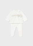 Mayoral Ivory Velour Babygrow Set