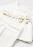 Mayoral Ivory Velour Babygrow Set