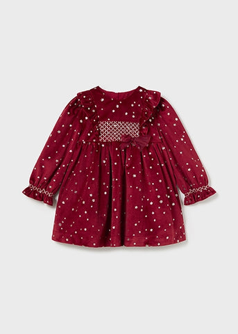 Mayoral Red Velvet Star Dress