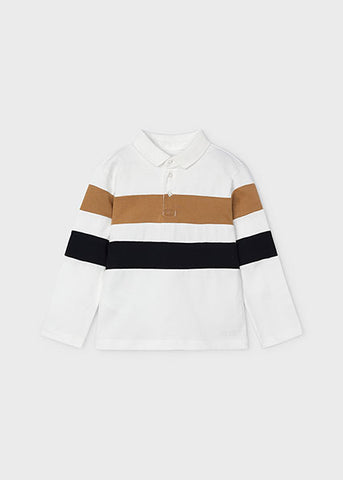 Mayoral Ivory Striped Polo Shirt