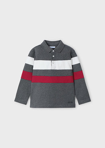 Mayoral Grey & Red Polo Shirt