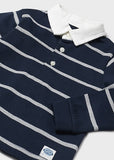 Mayoral Navy & Grey Striped Polo Shirt