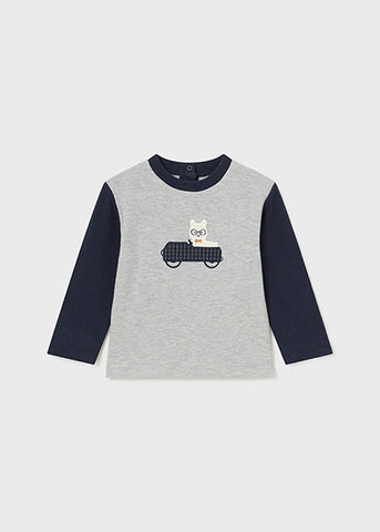 Mayoral Grey Fleece Llama Top