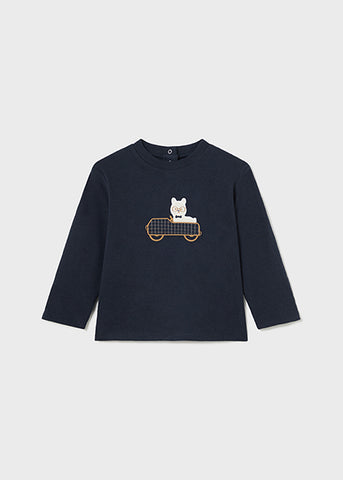 Mayoral Navy Fleece Llama Top