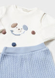 Mayoral Baby Blue & Ivory Set