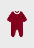 Mayoral Red Velour Babygrow