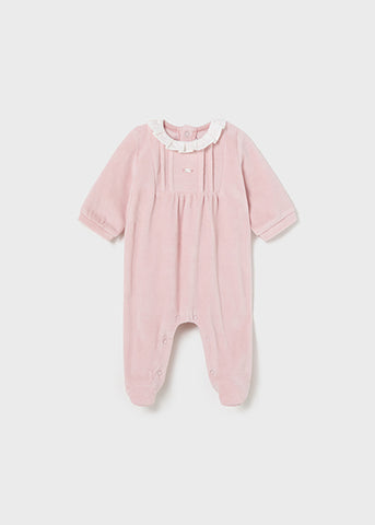 Mayoral Pink Velour Babygrow