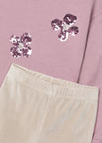 Mayoral Pink & Beige Sequin Leggings Set