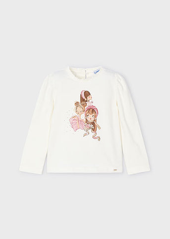 Mayoral Girls Ivory Print Top