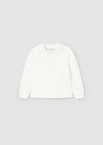 Mayoral Girls Long Sleeved Ivory  Top