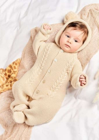 Dandelion Beige Cable Knitted Pramsuit