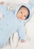 Dandelion Blue Cable Knitted Pramsuit