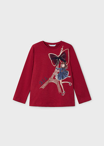 Mayoral Girls Red Long Sleeved Top