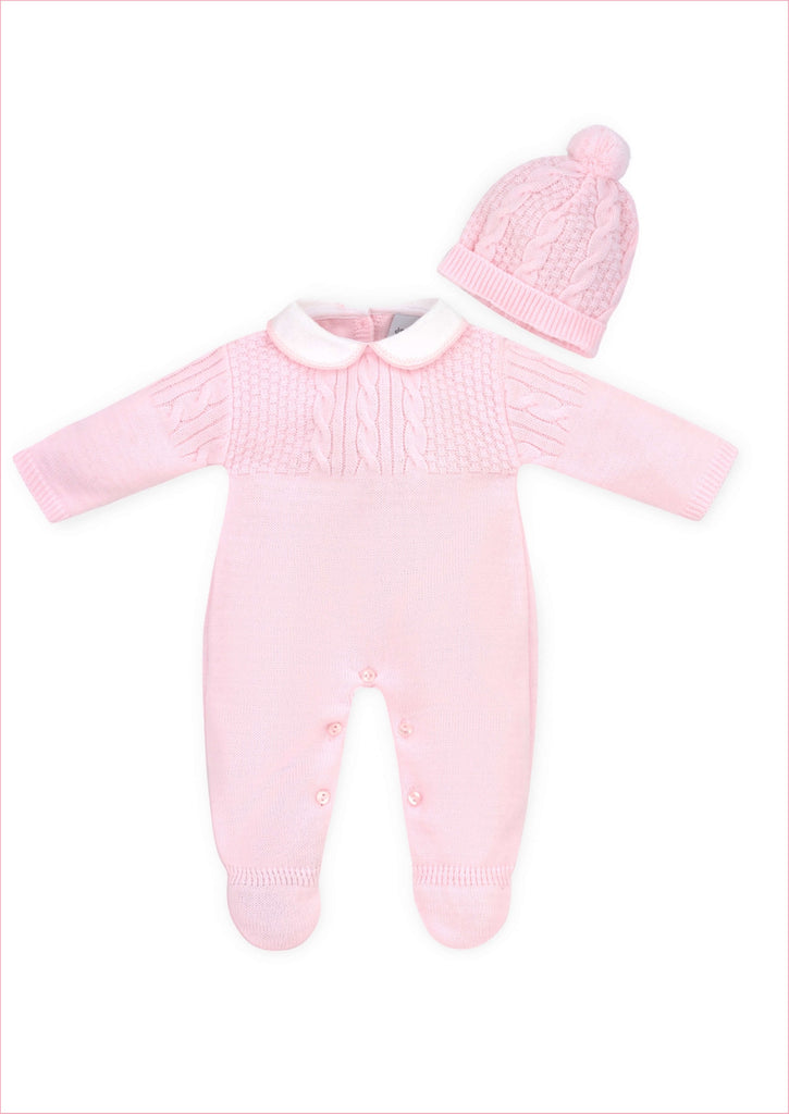 Dandelion Pink Knitted All-in-One & Hat Set