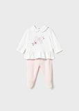 Mayoral Pink & White Babygrow Set