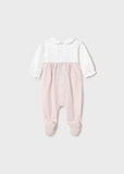 Mayoral Pink & White Cotton Babygrow