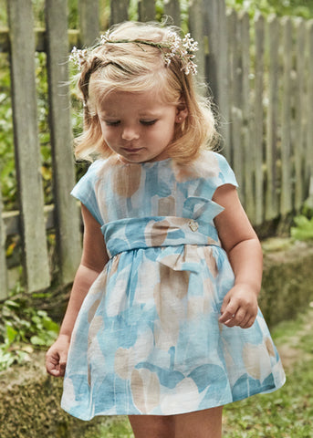 Mayoral Girls Blue Linen Dress