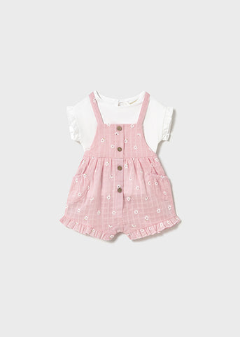 Mayoral Pink Short Dungaree Set