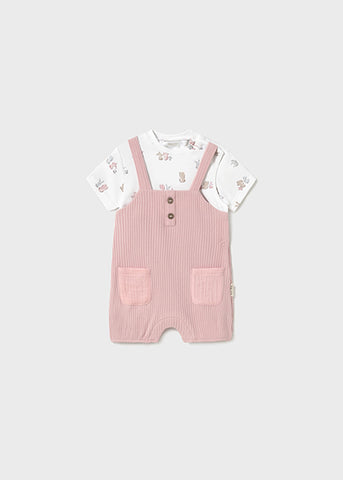 Mayoral Pink Dungaree Romper