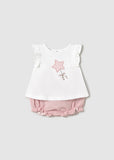 Mayoral Pink & White Baby Shorts Set