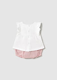 Mayoral Pink & White Baby Shorts Set