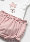 Mayoral Pink & White Baby Shorts Set