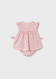 Mayoral Pink Cotton Daisy Dress & Pants Set