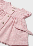 Mayoral Pink Cotton Daisy Dress & Pants Set