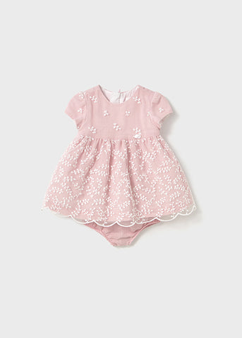 Mayoral Pink Embroidered Dress Set