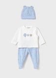 Mayoral Blue & White Babygrow Set