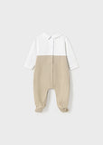 Mayoral Beige & White Babygrow